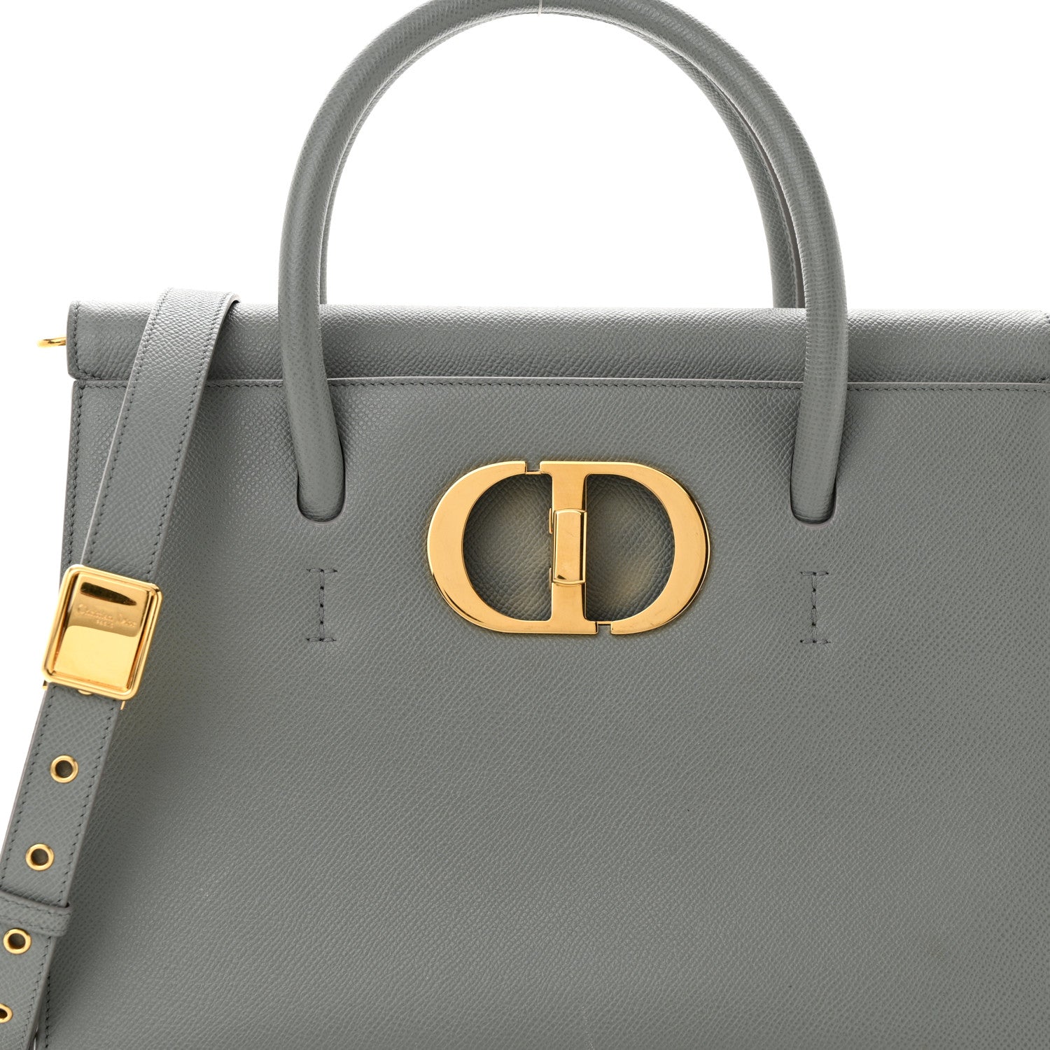Christian Dior Grained Calfskin Large St. Honore Tote Grey Stone 7 of 13