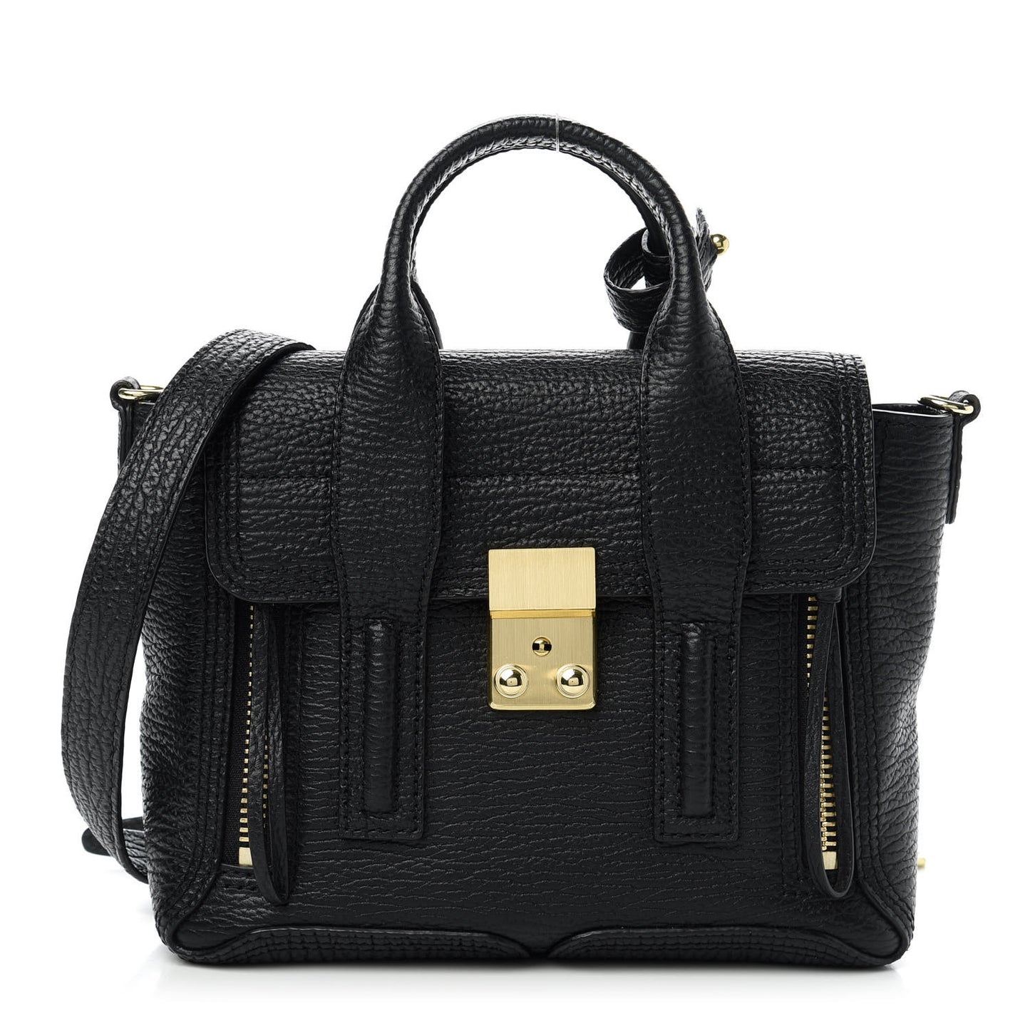 Textured Calfskin Mini Pashli Satchel Black