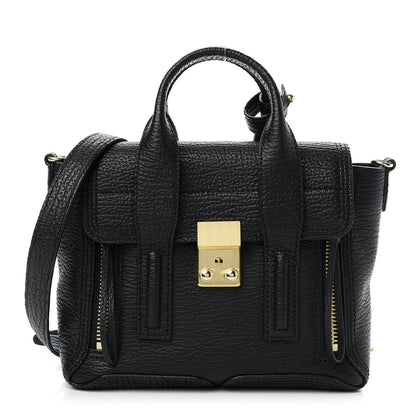 3.1 Phillip Lim Textured Calfskin Mini Pashli Satchel Black 1 of 10