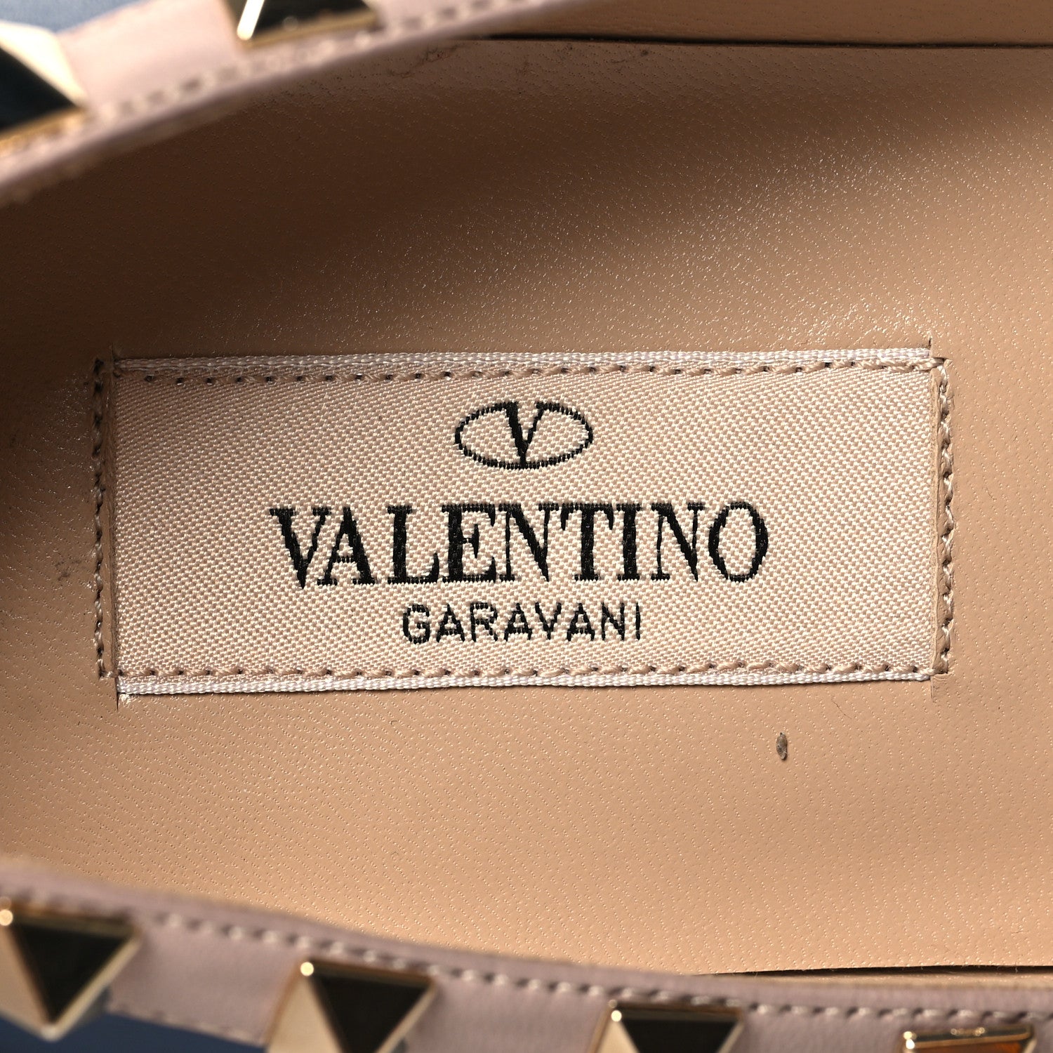 Valentino Garavani Calfskin Nappa Rockstud Ballerina Flats 36.5 Indigo Poudre 9 of 10