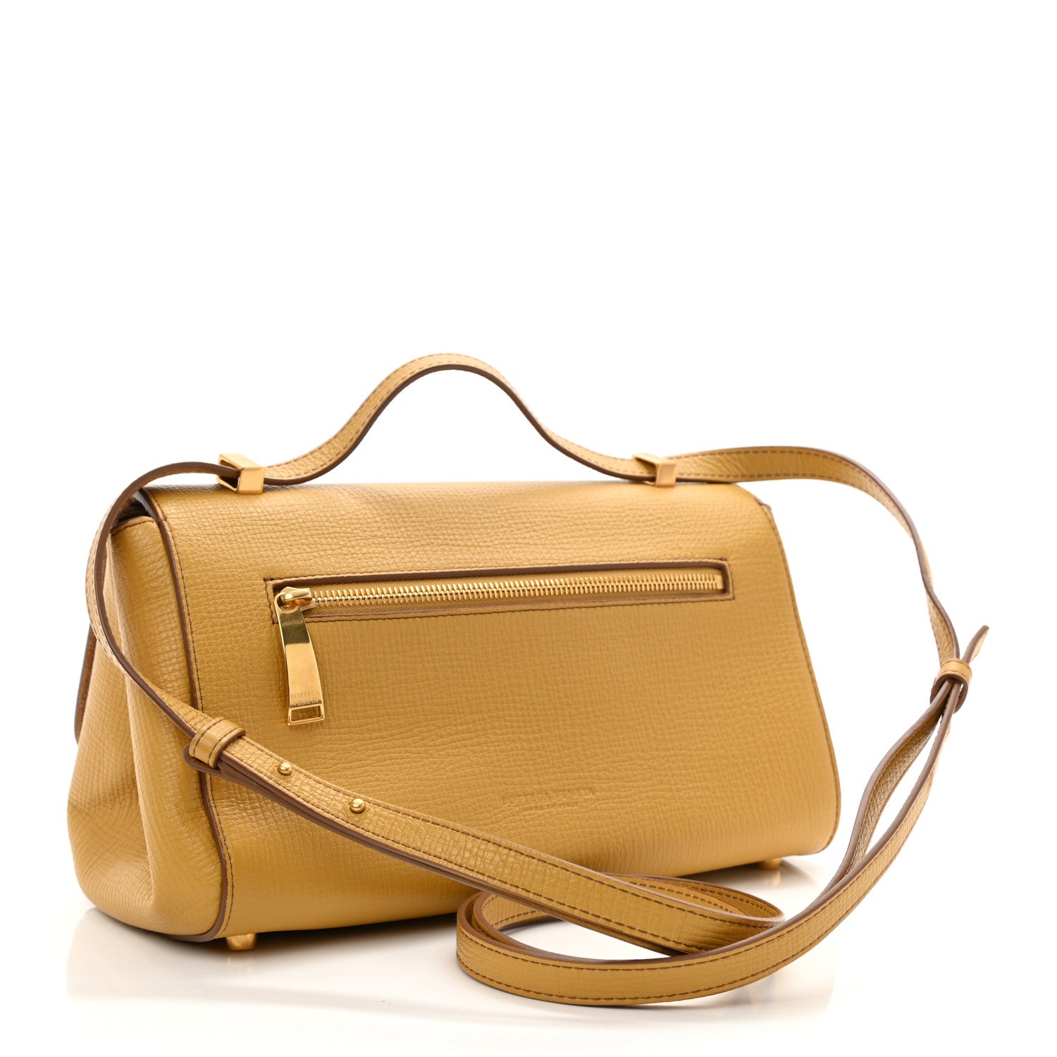 Bottega Veneta Textured Calfskin BV Angle Shoulder Bag Yellow 3 of 10