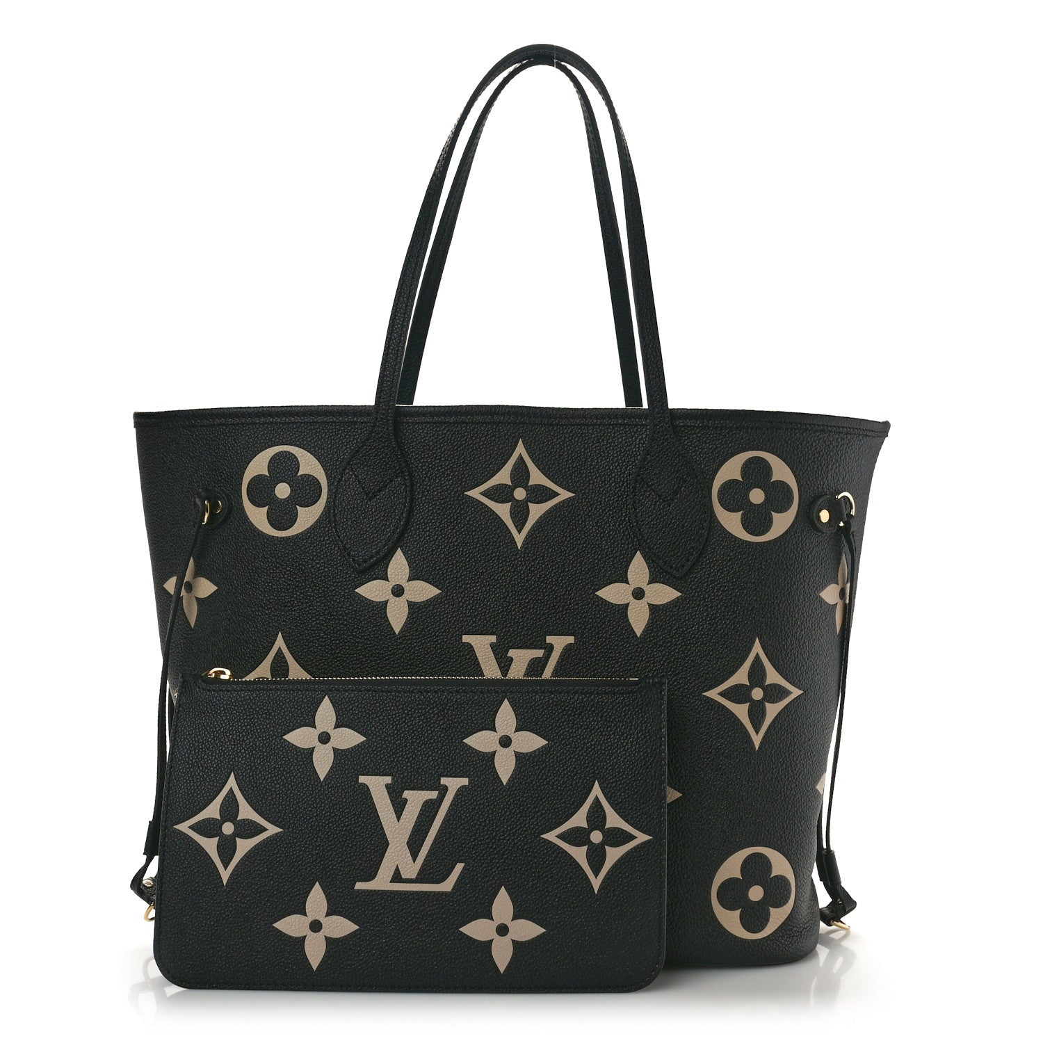 Louis Vuitton Empreinte Monogram Giant Neverfull MM Black Beige 3 of 10