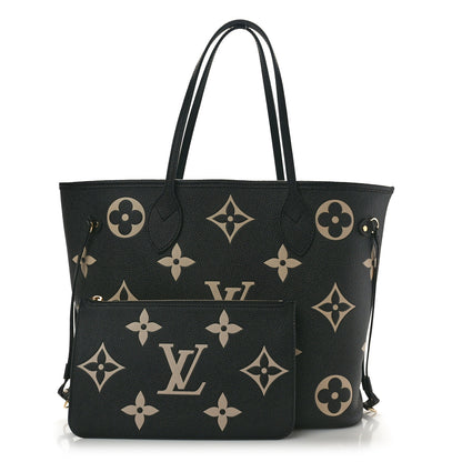 Louis Vuitton Empreinte Monogram Giant Neverfull MM Black Beige 3 of 10