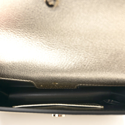 Bulgari Metallic Calfskin Snake Strap Crossbody Flap Clutch Gold 5 of 10