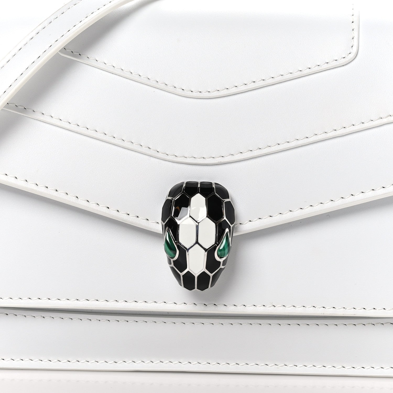 Bulgari Calfskin Serpenti Forever East West Shoulder Bag White 10 of 10