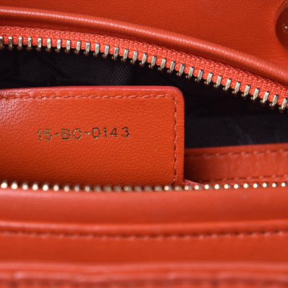 Christian Dior Lambskin Cannage Medium Lady Dior Orange 7 of 15