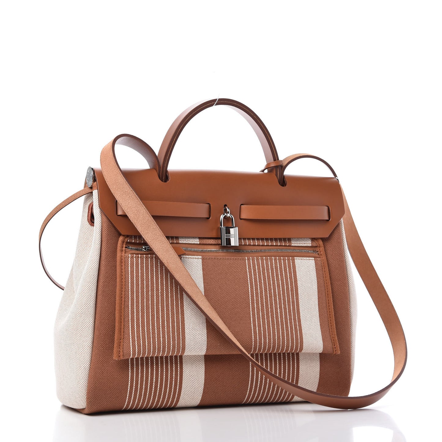 Vache Hunter Toile H Vibration Herbag Zip Retourne 31 PM Fauve Ecru Beige