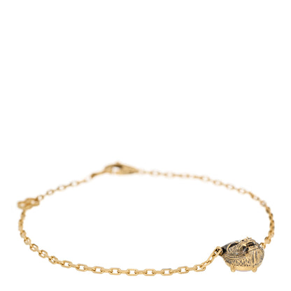 Gucci 18K Yellow Gold Diamond Pink Opal Le Marche des Merveilles Feline Bracelet 1 of 7