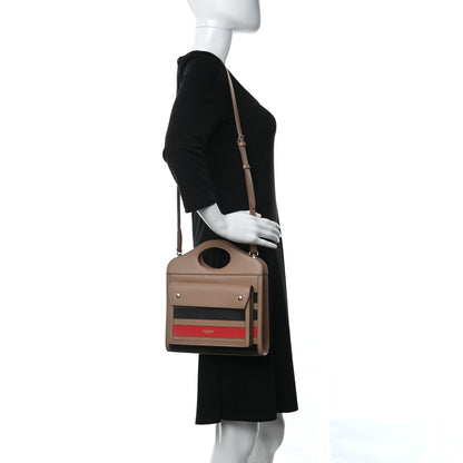 Burberry Smooth Calfskin Striped Mini Pocket Bag Camel 2 of 9