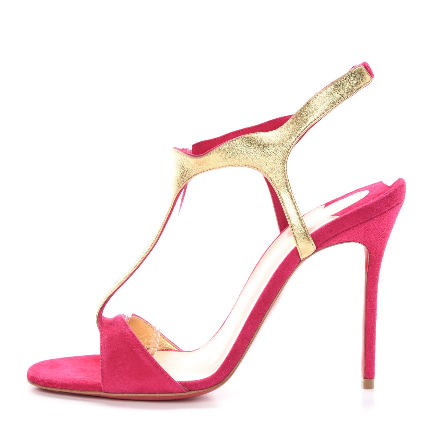Suede Nappa Morphetina 100 T-Strap Sandals 37 Rosa Gold
