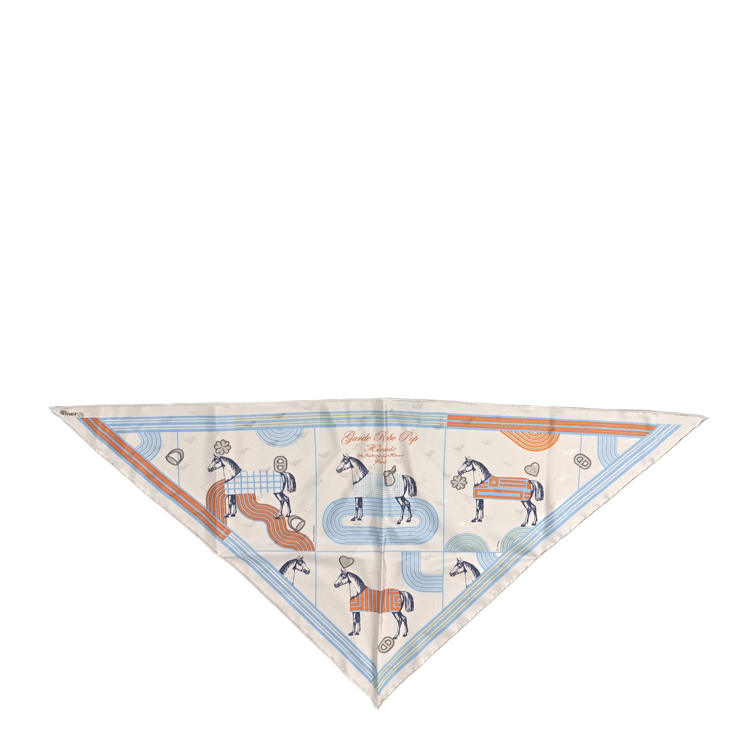 Hermes Silk Garde Robe Pop Charm Triangle Scarf 70 Multicolor Argent 1 of 4