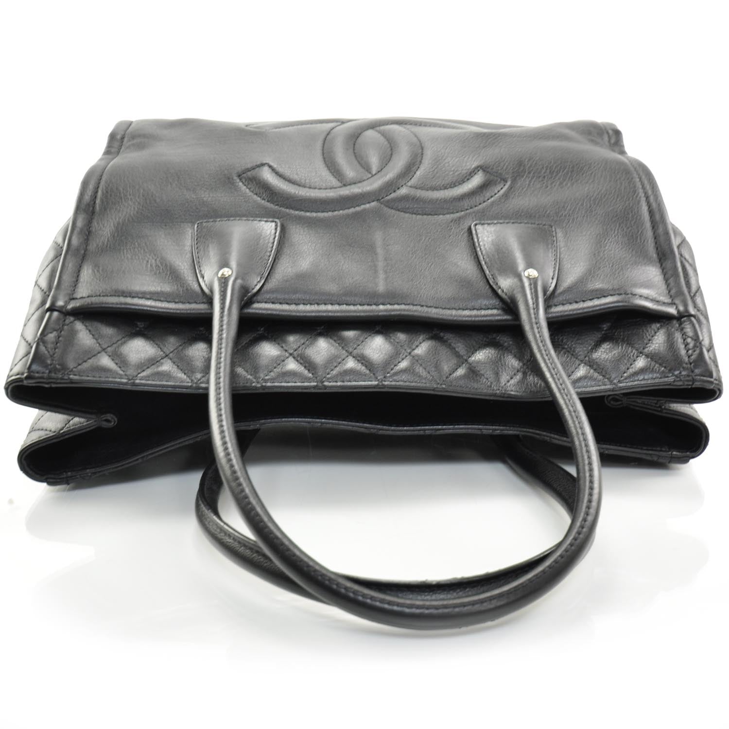 Chanel Leather Quilted Executive Cerf Shopper Tote Black 5 of 5