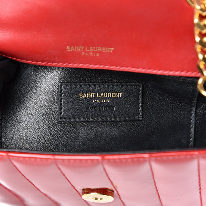 Saint Laurent Patent Matelasse Small Vicky Chain Bag Red 7 of 11