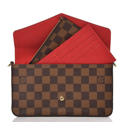 Louis Vuitton Damier Ebene Pochette Felicie Chain Wallet 5 of 8
