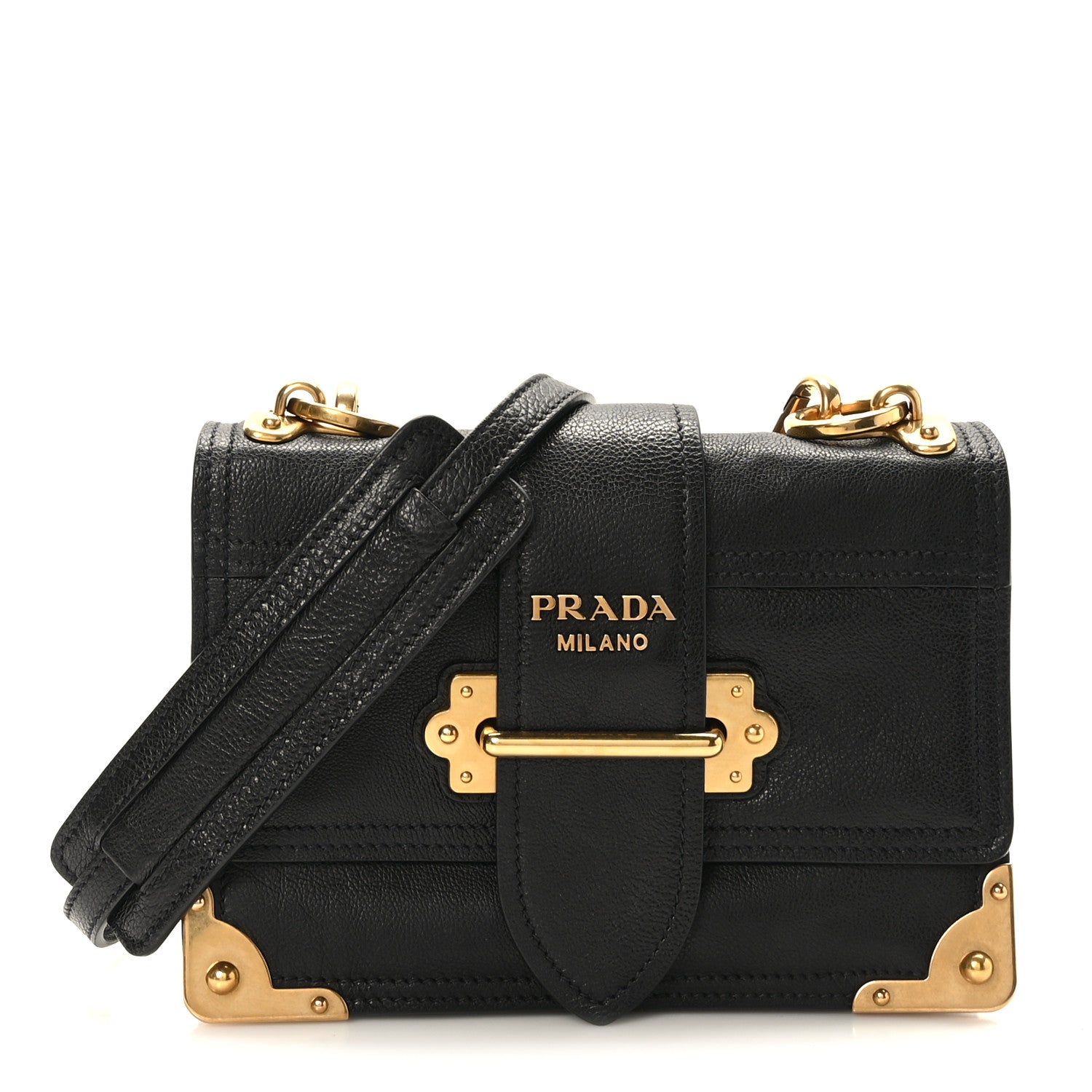 Prada Glace Calf Soft Cahier Bag Black Astrale 1 of 9
