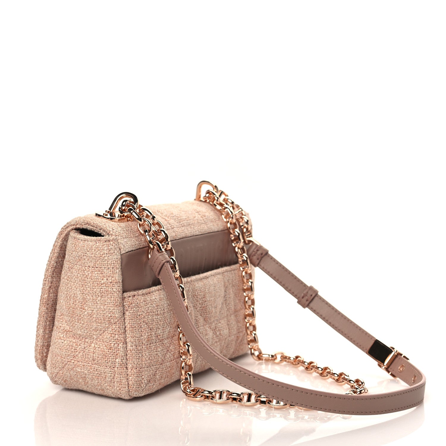 Christian Dior Linen Macrocannage Small Caro Bag Rose 2 of 9
