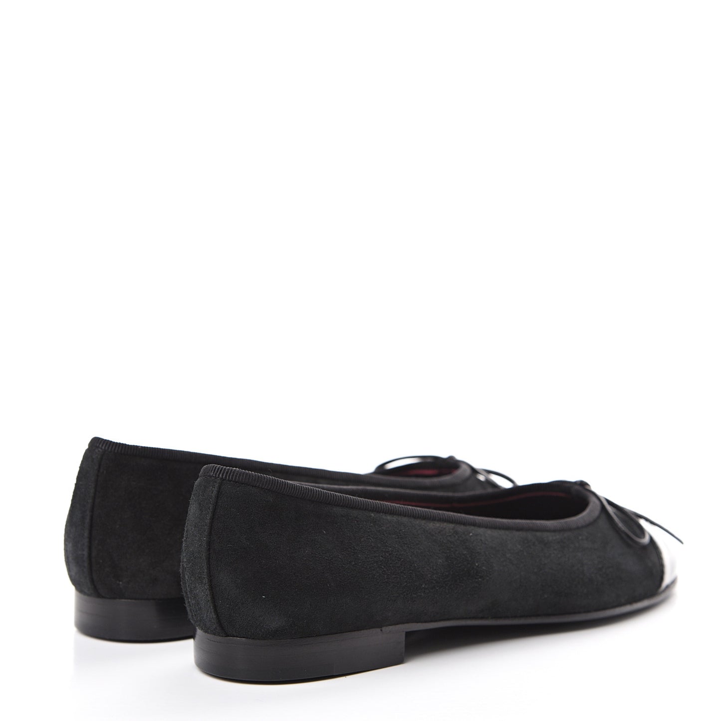 Suede Patent Cap Toe CC Ballerina Flats 36.5 Black