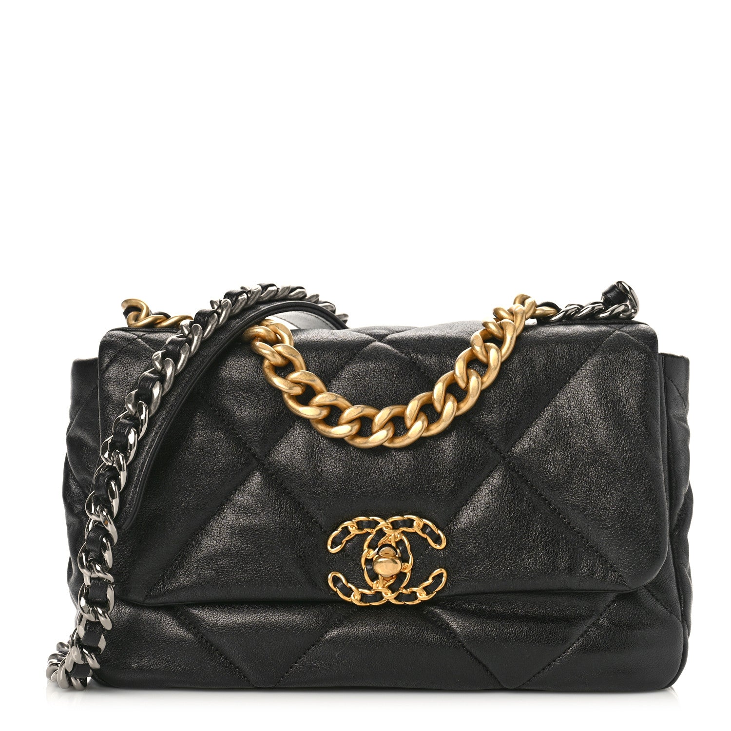 Chanel Lambskin Quilted Medium Chanel 19 Flap Black 1 of 9