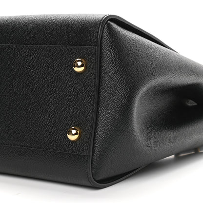 Burberry Soft Grain Calfskin Medium Buckle Tote Black 8 of 9
