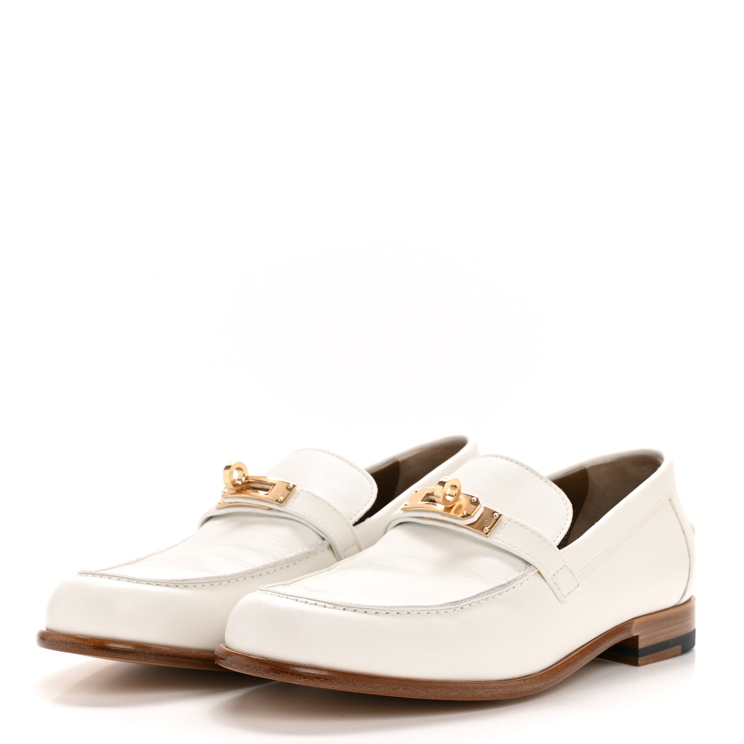 Hermes Calfskin Womens Destin Loafer 39 White 4 of 10