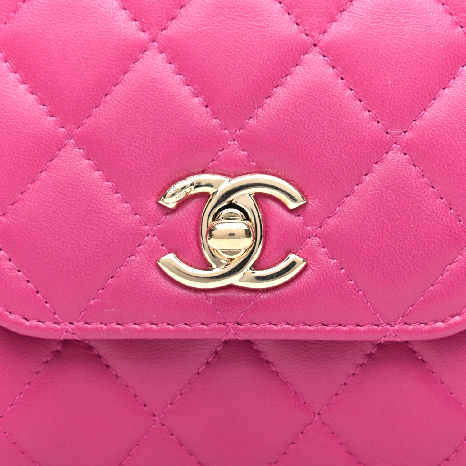 Chanel Lambskin Quilted Mini Trendy CC Clutch With Chain Fuchsia 11 of 11