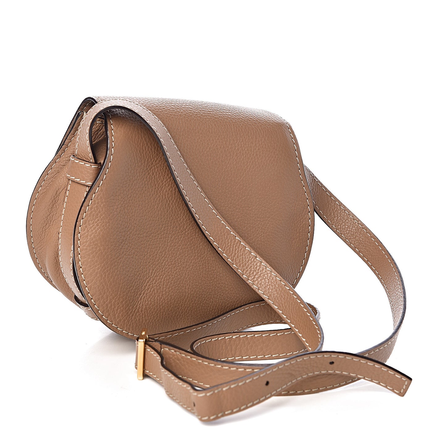 Calfskin Mini Marcie Round Crossbody Bag Nut