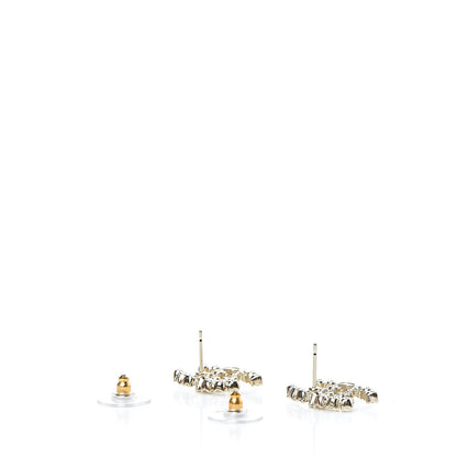 Chanel Crystal CC Earrings Light Gold 3 of 5