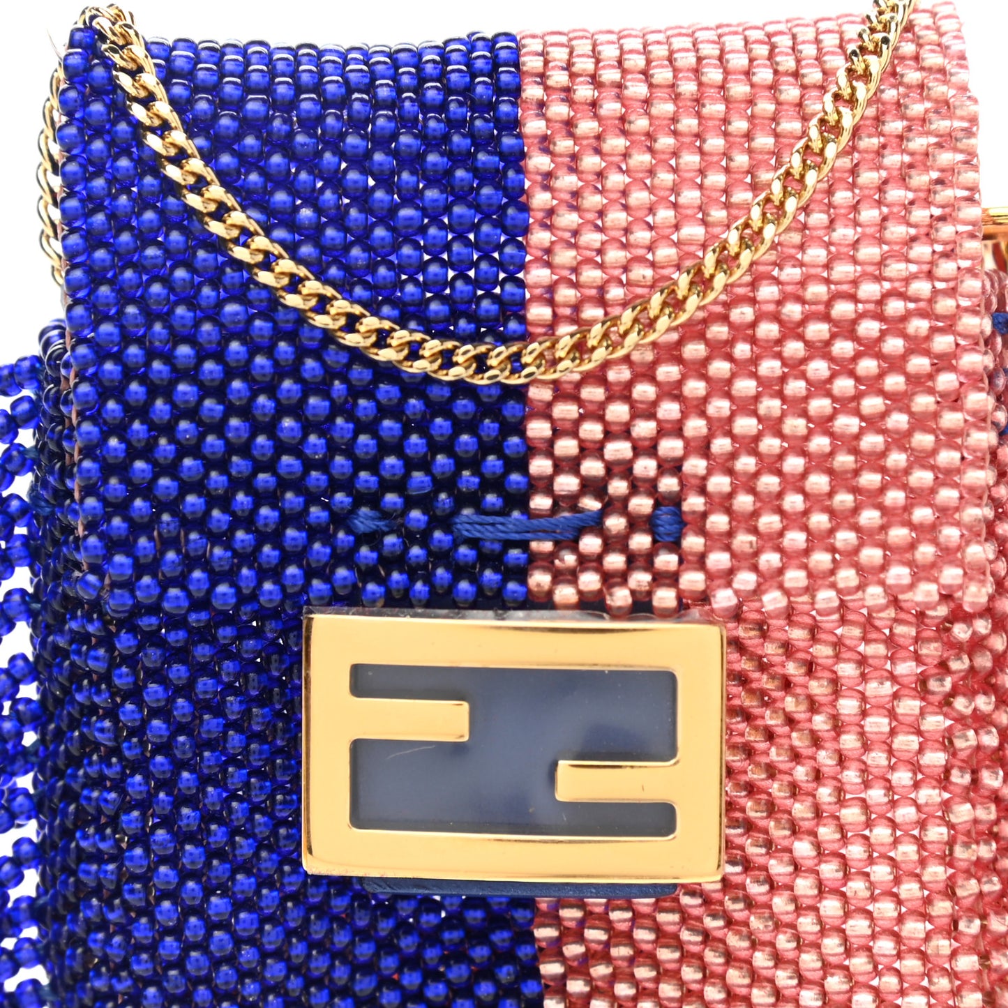 Glass Beaded Mini Pico Baguette Charm Blue Salmone