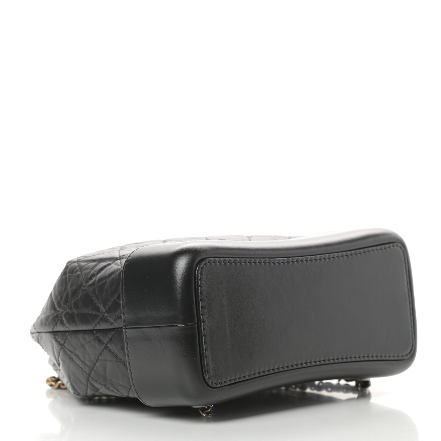 Aged Calfskin Quilted Small Gabrielle Backpack Black