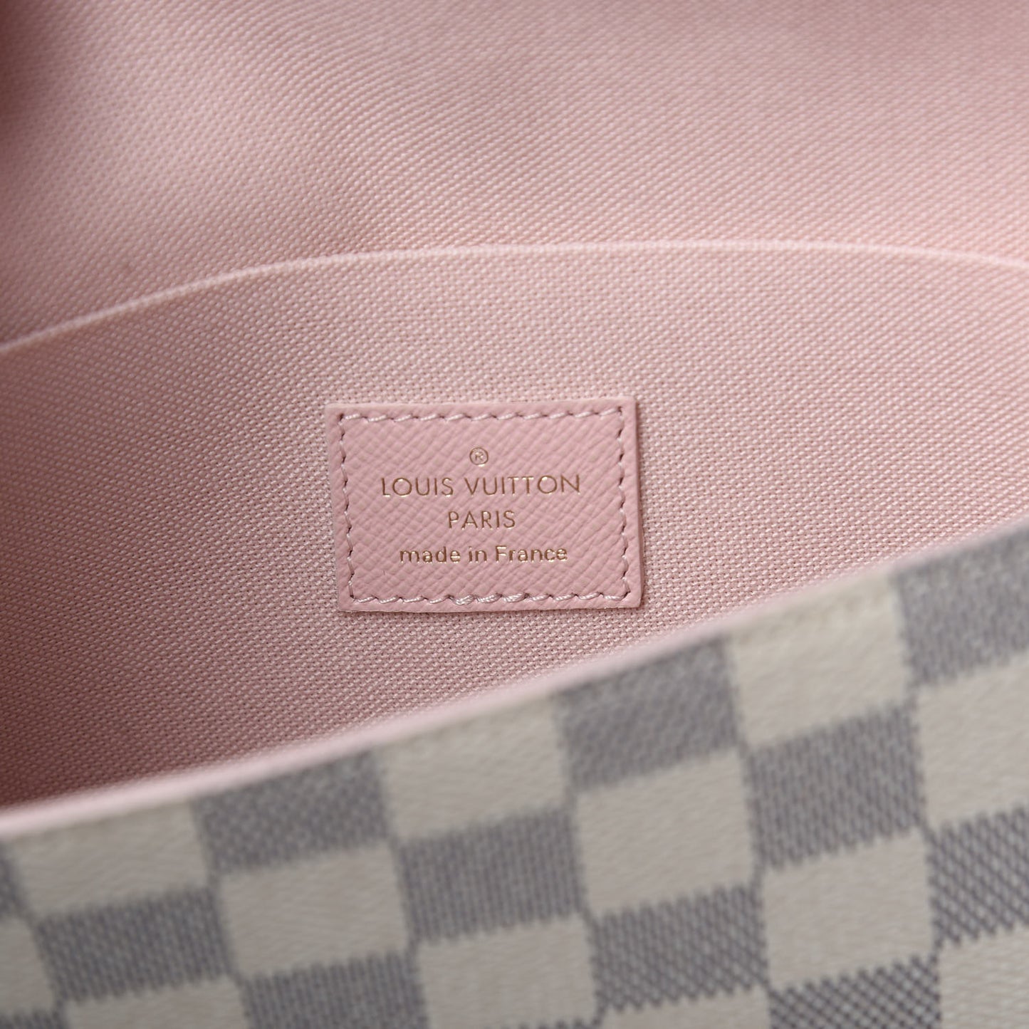 Damier Azur Calfskin Pochette Felicie Eau de Rose