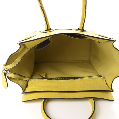 Celine Drummed Calfskin Micro Luggage Citron 5 of 14