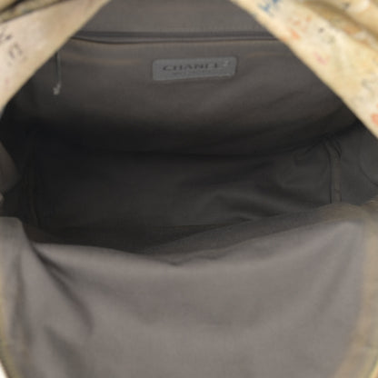 Chanel Graffiti Printed Canvas Medium Backpack Beige 4 of 10