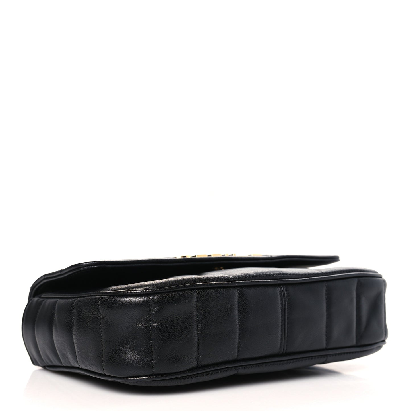 Goatskin Matelasse Chain Shoulder Bag Black