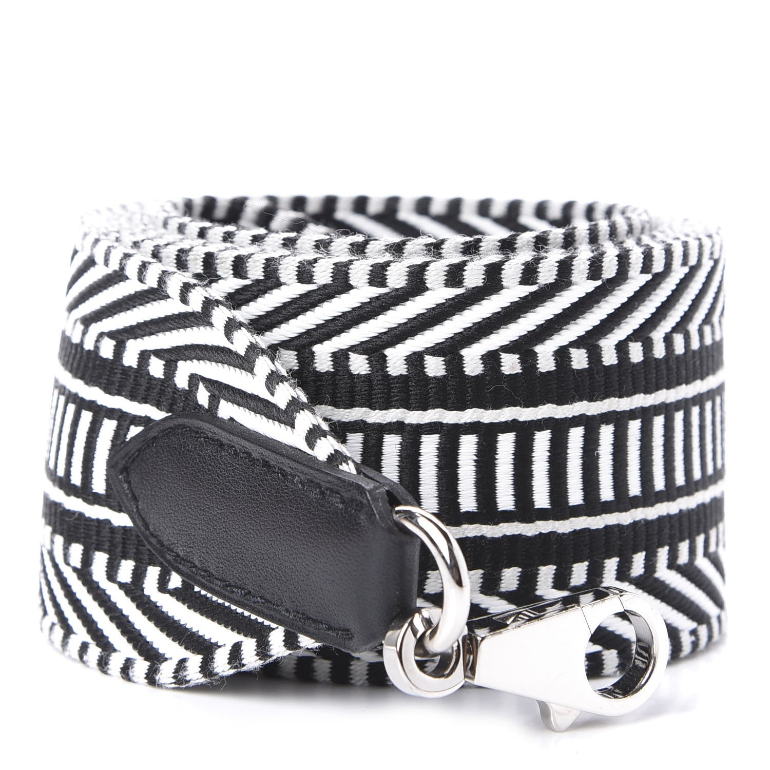 Hermes Toile Swift 50mm Sangle Cavale Shoulder Strap Black Ecru 1 of 4