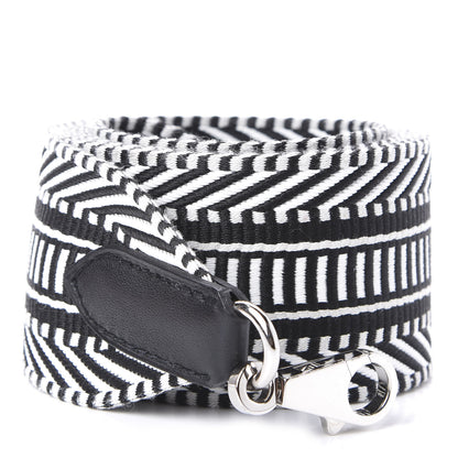 Hermes Toile Swift 50mm Sangle Cavale Shoulder Strap Black Ecru 1 of 4