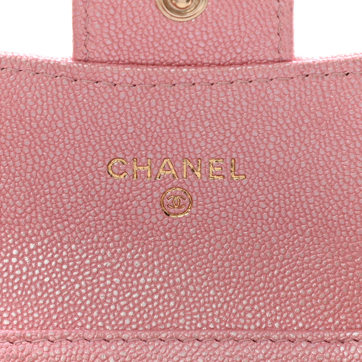 Chanel Iridescent Caviar Quilted Flap Card Holder On Chain Pink 6 of 9