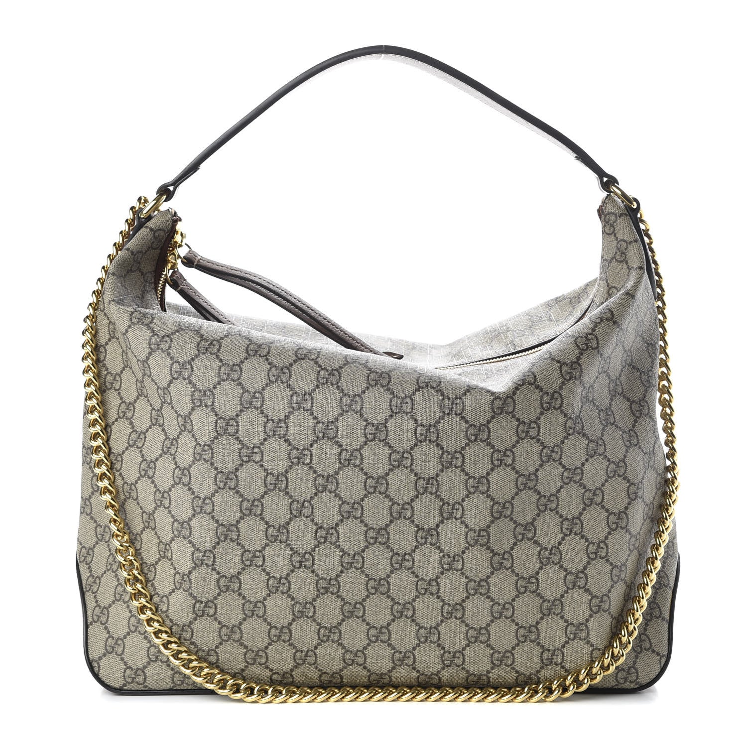 Gucci GG Supreme Monogram Large Linea A Hobo Light Brown 1 of 8