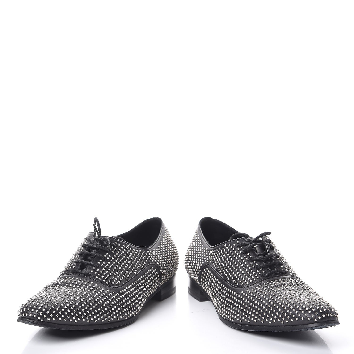 Saint Laurent Calfskin Metal Eyelet LuLu Richelieu Metal Eyelet Lace Up Oxfords 38.5 Black 6 of 14