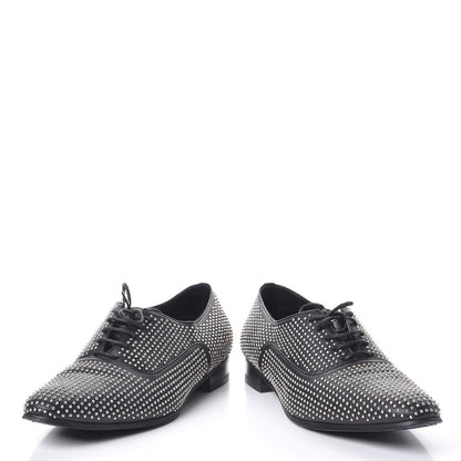 Saint Laurent Calfskin Metal Eyelet LuLu Richelieu Metal Eyelet Lace Up Oxfords 38.5 Black 6 of 14