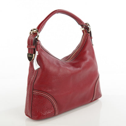 Gucci Pebbled Calfskin Guccissima Trim Medium Signoria Hobo Red 3 of 7