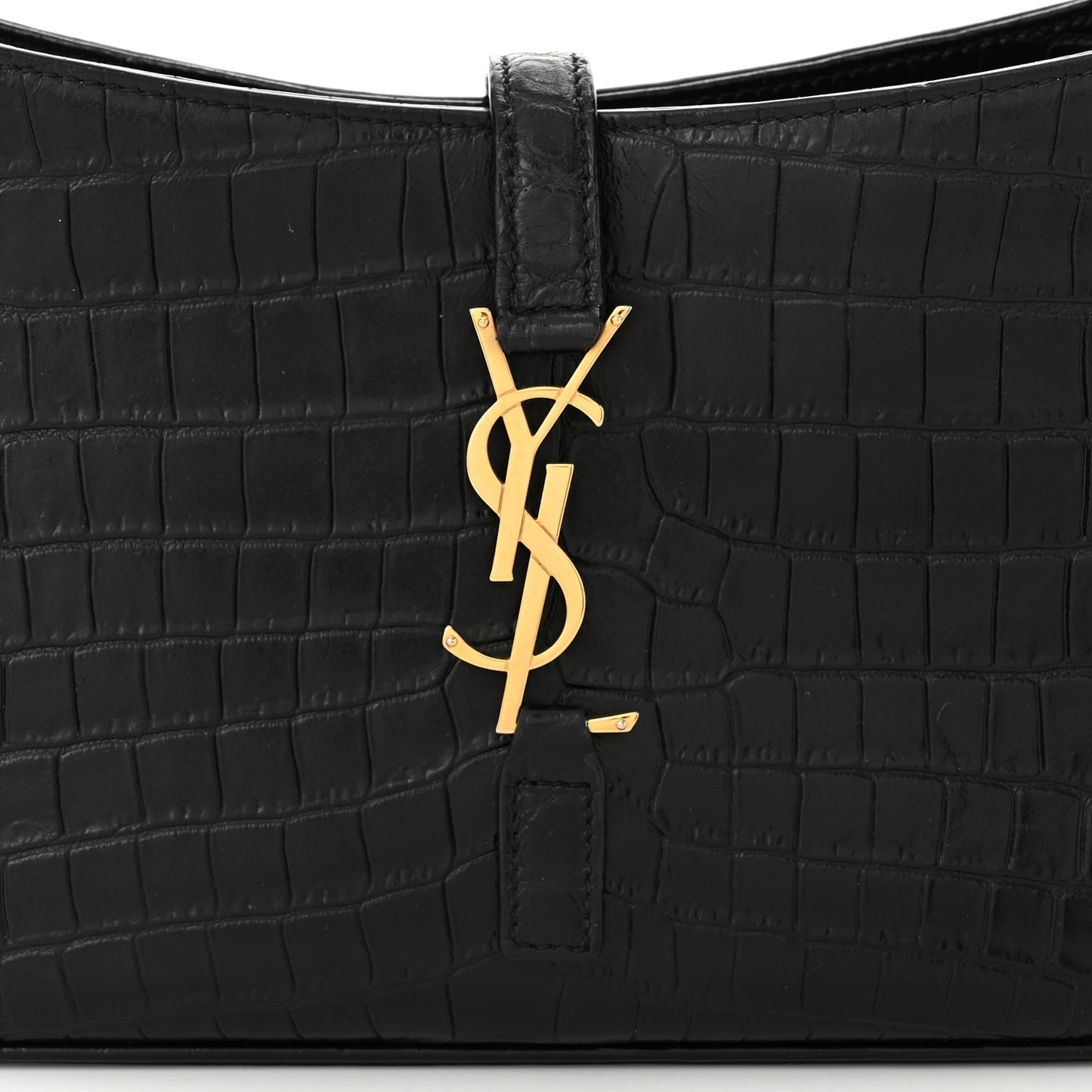 Calfskin Crocodile Embossed LE 5 A 7 Hobo Black