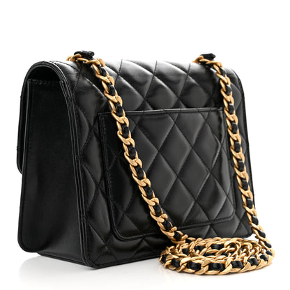 Chanel Shiny Lambskin Quilted Mini Flap Black 3 of 12