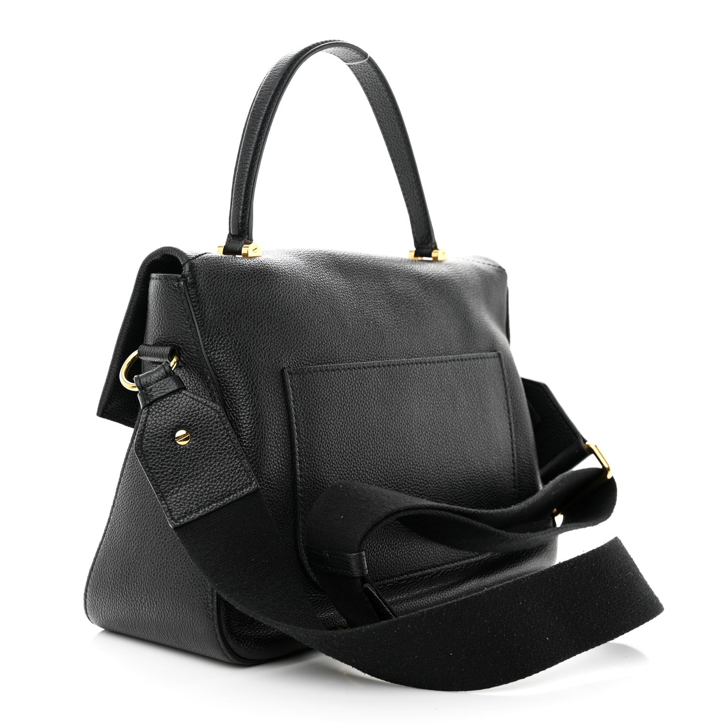Calfskin Tara Top Handle Bag Black