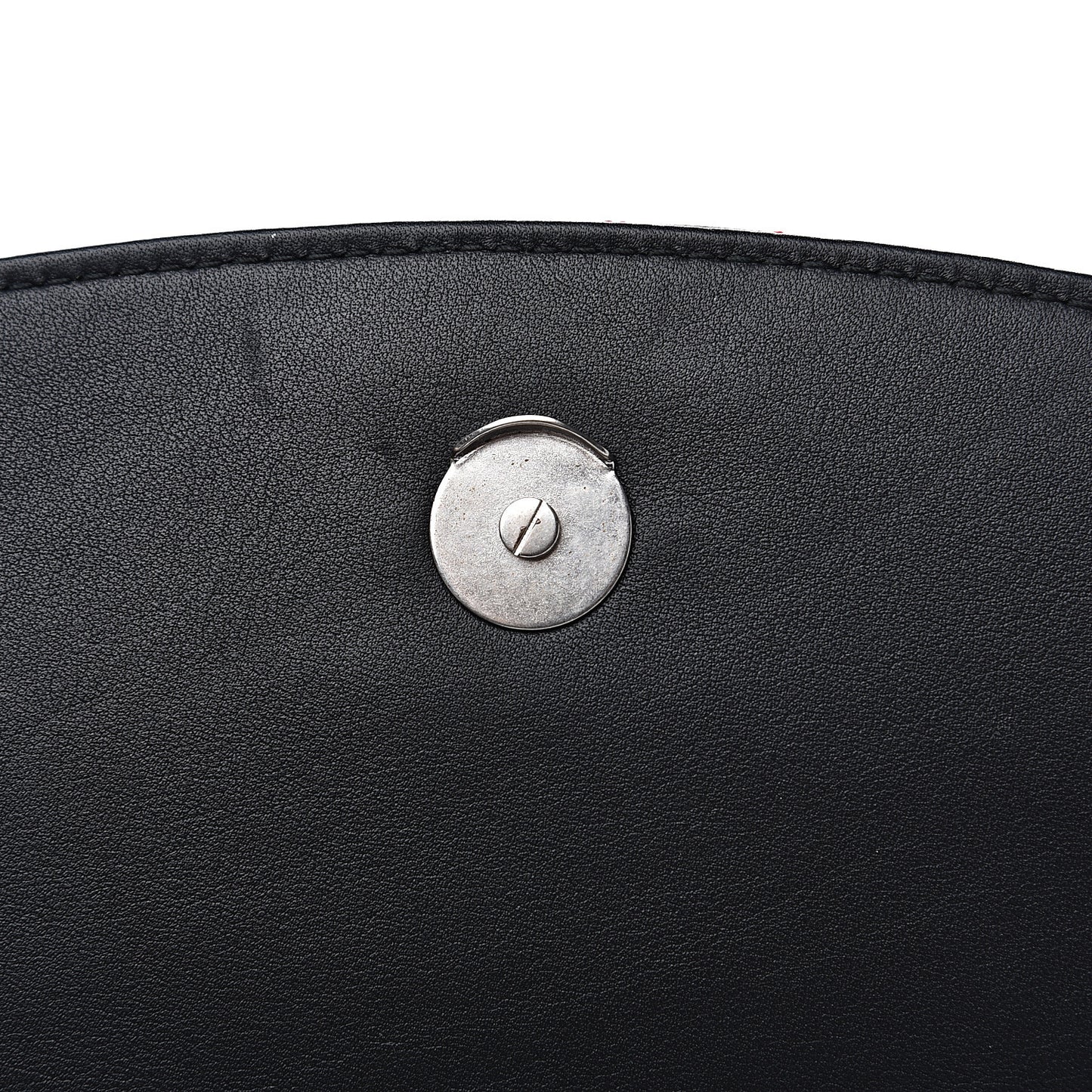 Calfskin Charms Logo Matelasse M BB Round Shoulder Bag Black Blue