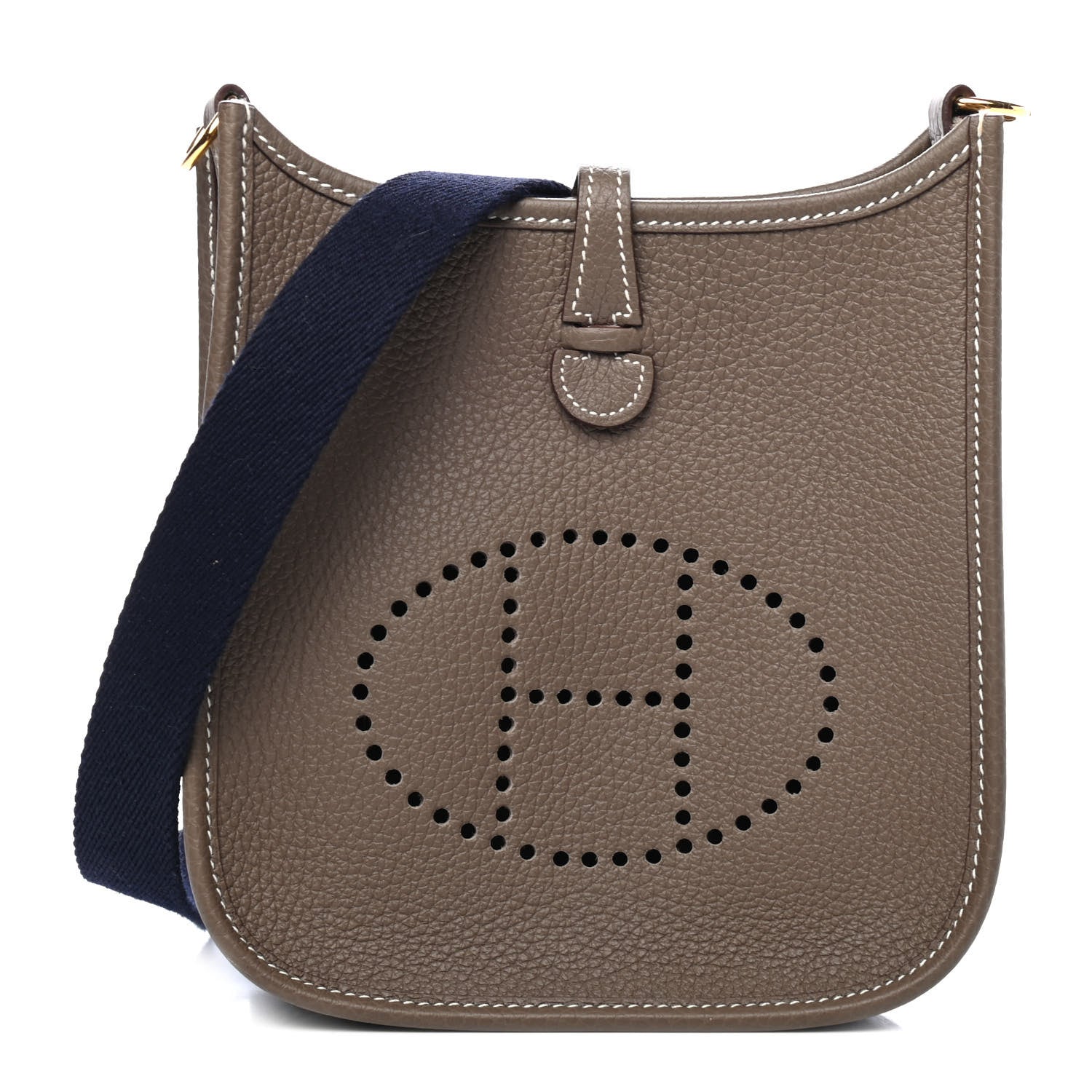 Hermes Taurillon Clemence Amazone Evelyne TPM Etoupe Bleu Indigo 1 of 4