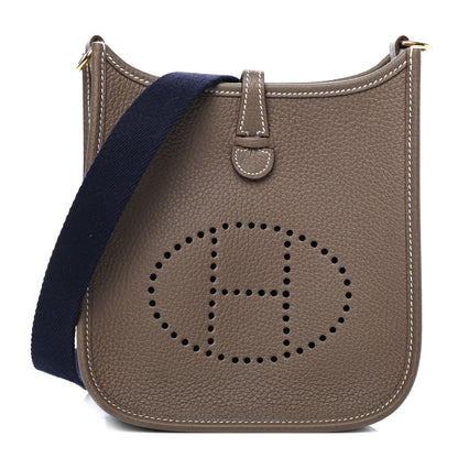Hermes Taurillon Clemence Amazone Evelyne TPM Etoupe Bleu Indigo 1 of 4