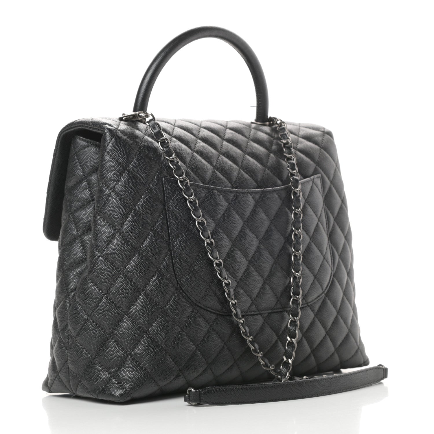 Chanel Caviar Quilted Large Coco Handle Flap Black 3 of 11
