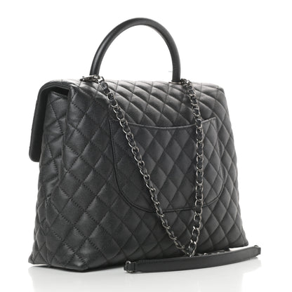 Chanel Caviar Quilted Large Coco Handle Flap Black 3 of 11