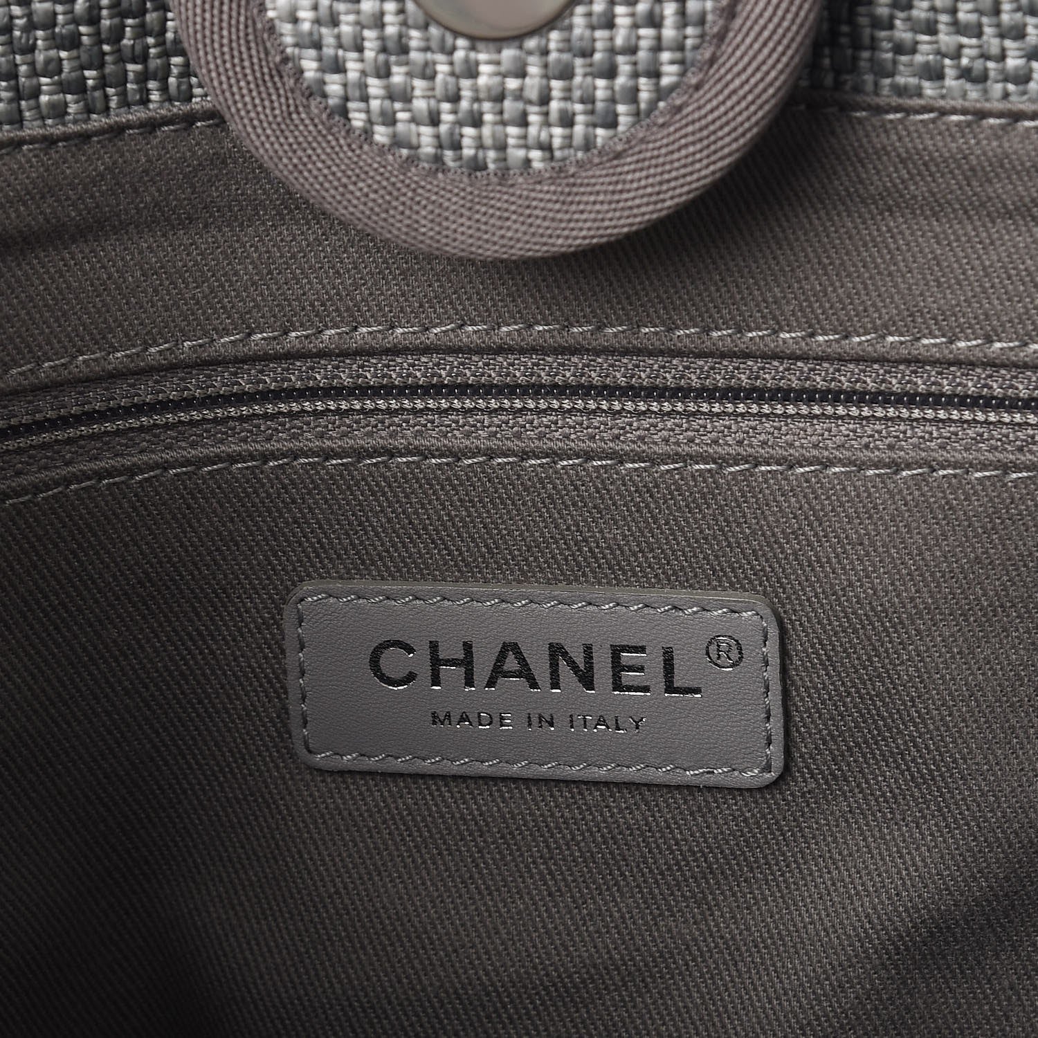 Chanel Canvas Small Deauville Tote Grey 6 of 7