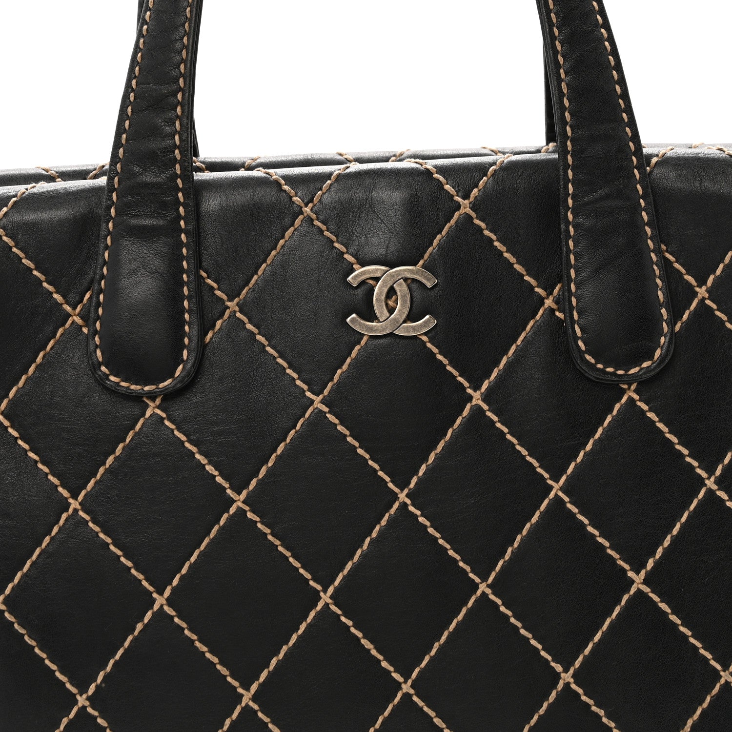 Chanel Calfskin Wild Stitch Large Tote Black 1844742 – FASHIONPHILE